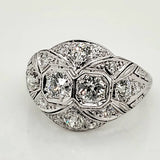 Art Deco Platinum Filigree Diamond Ring