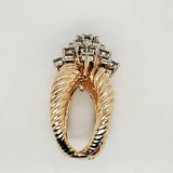 Vintage Double Shank 14kt Yellow Gold and Diamond Ring