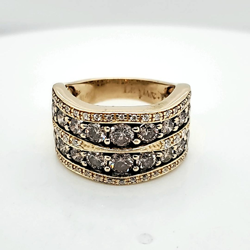 LeVian 14kt Yellow Gold Chocolate and White Diamond Ring