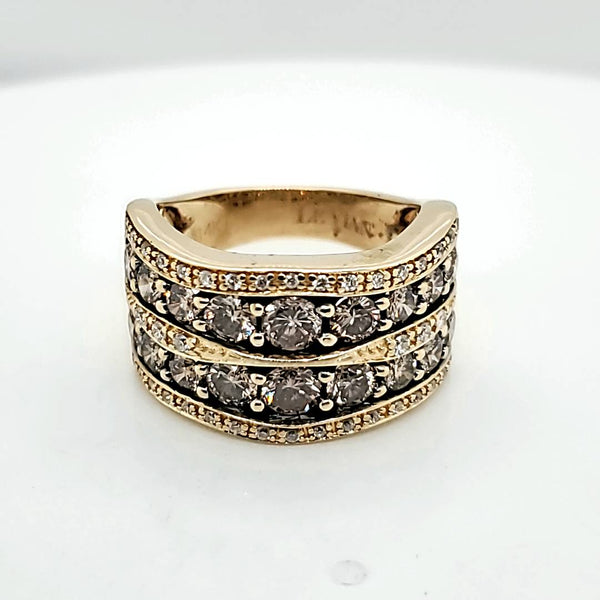 LeVian 14kt Yellow Gold Chocolate and White Diamond Ring