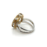 Award Winning Hand Fabricated 14kt wo Tone Gold And Diamond Ring By Candace Wade