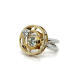 Award Winning Hand Fabricated 14kt wo Tone Gold And Diamond Ring By Candace Wade