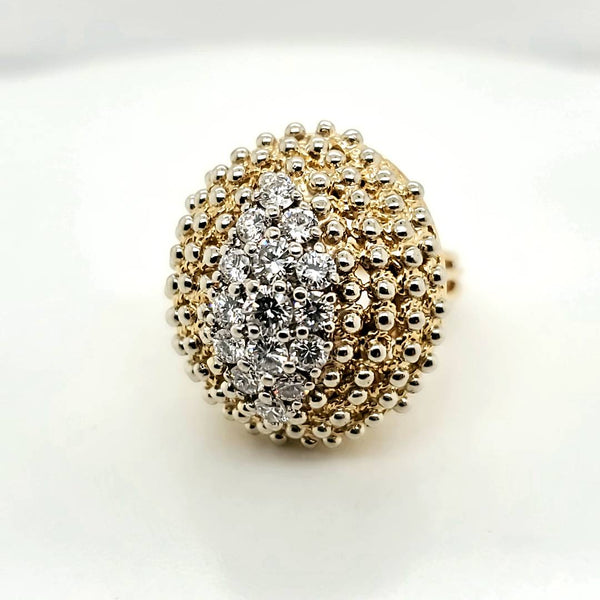 18Kt Yellow Gold Diamond Dome Ring