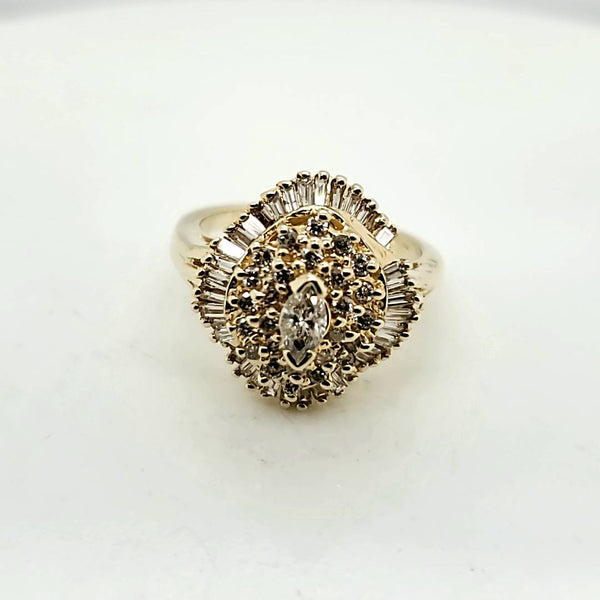 14kt Yellow Gold Novette Shaped Ballerina Diamond Ring