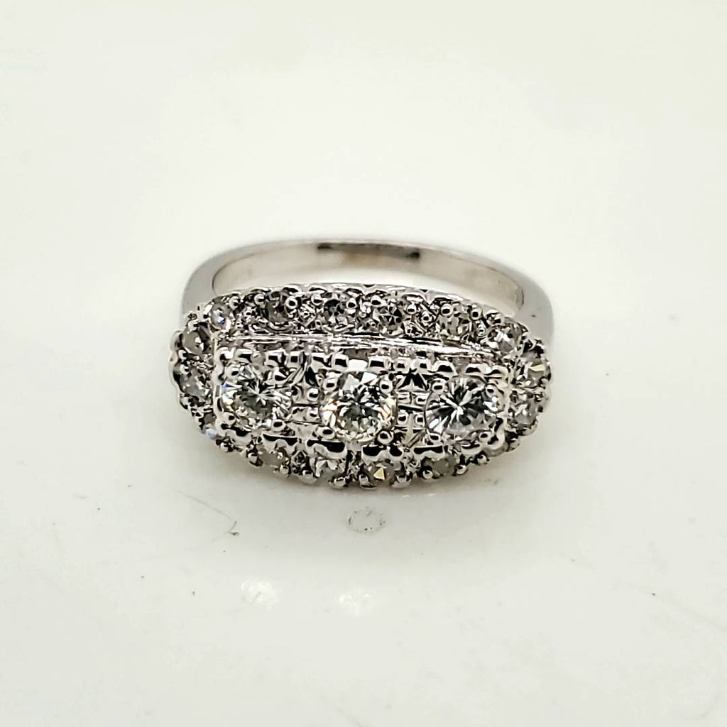 Vintage Oval East/West Diamond Princess Ring