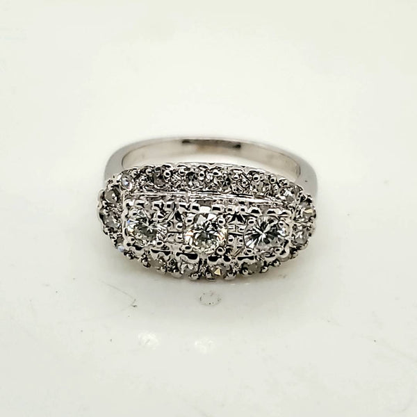 Vintage Oval East/West Diamond Princess Ring