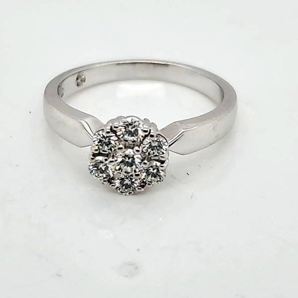 14kt White Gold Seven Diamond Ring