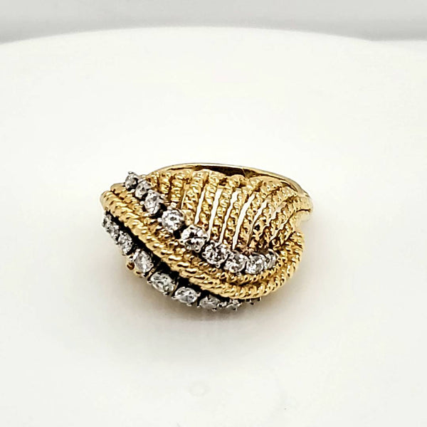 18Kt Yellow Gold Diamond Dome Ring