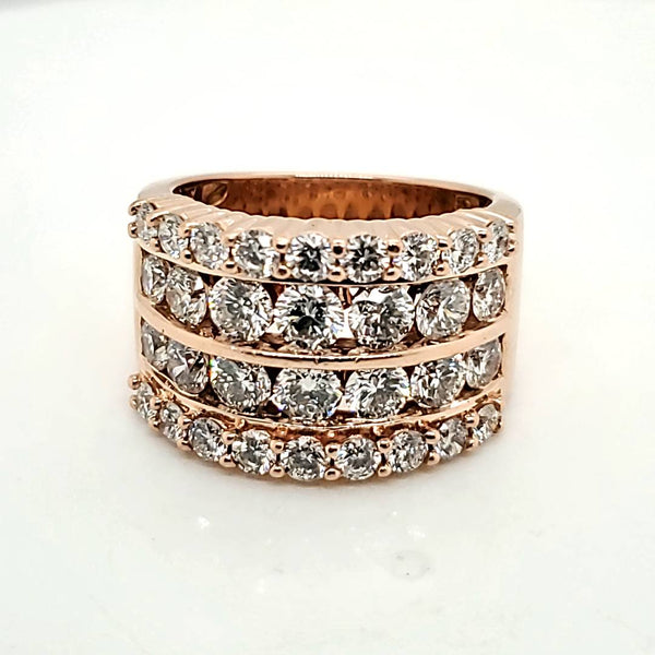14kt Rose Gold and Diamond Wide Band Ring