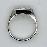 Vintage Mens 14kt White Gold Emerald Cut Diamond Ring