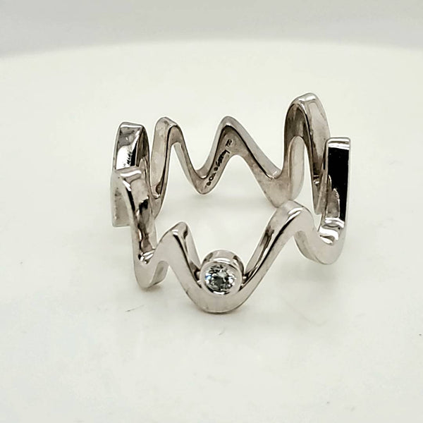 Tiffany & Co Frank Gehry 18kt White Gold And Diamond Ring