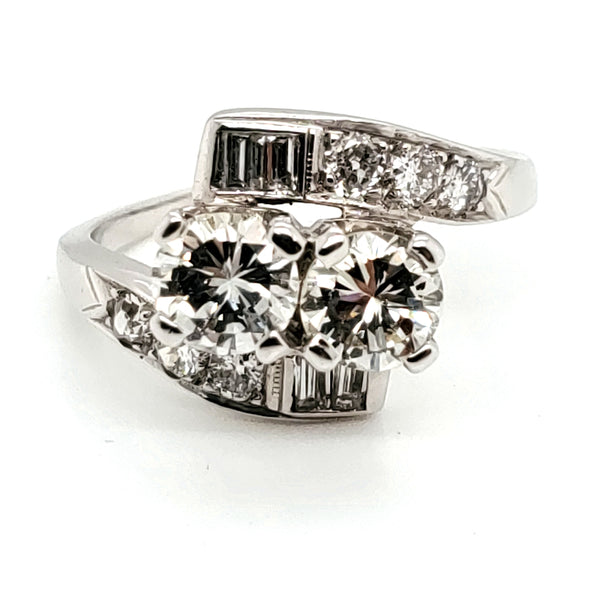 Vintage Mid-century Platinum and Diamond Fashion Ring