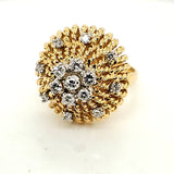 18kt Yellow Gold and Diamond Dome Ring