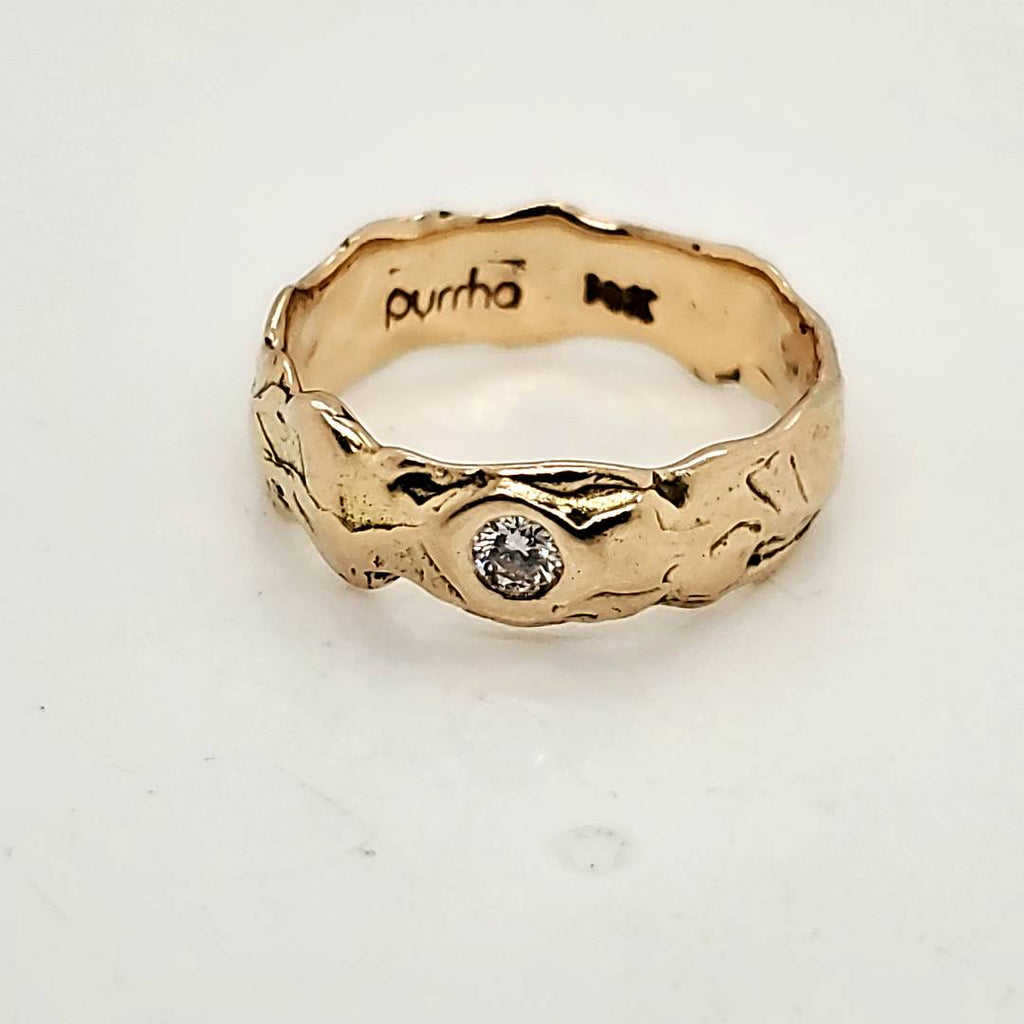 Pyrrha 14kt Yellow Gold and Diamond Band