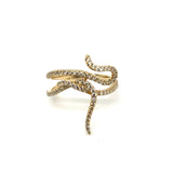 14kt Yellow Gold and Diamond Snake Ring