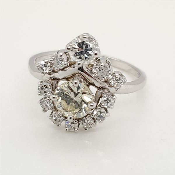 Vintage 14kt White Gold and Diamond Ring
