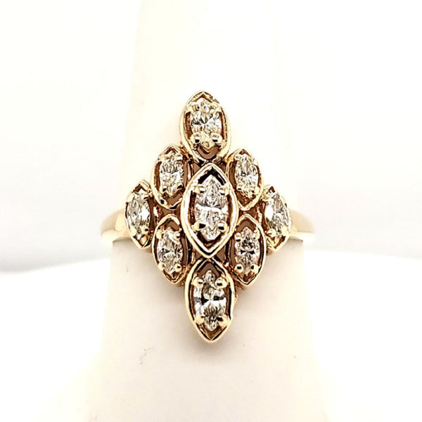 14kt Yellow Gold Marquise Diamond Ring