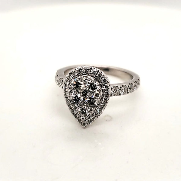 14kt White Gold Pear Shaped Diamond Ring