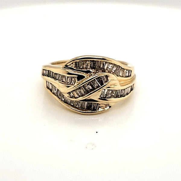 10kt Yellow Gold Baguette Diamond Ring