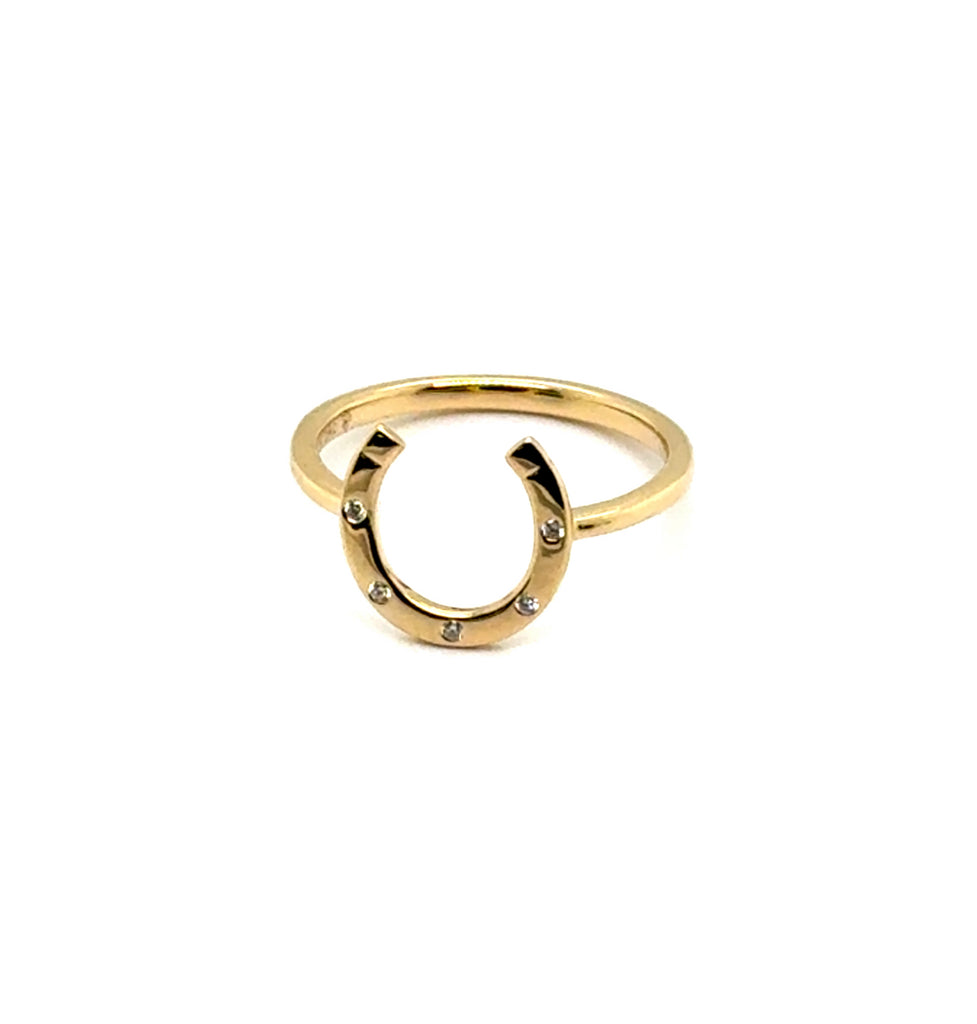 14kt Yellow Gold Diamond Horsehoe Ring