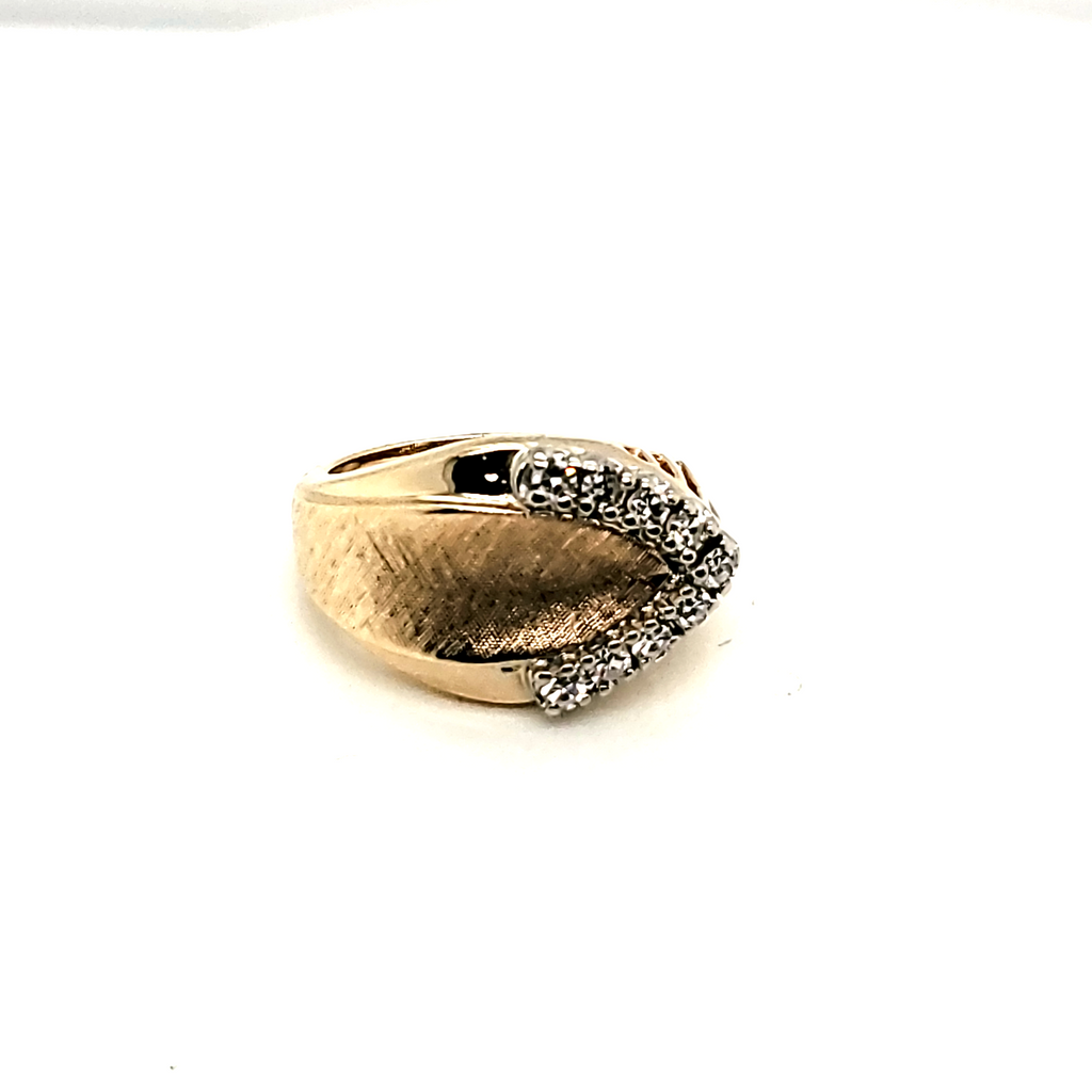 Vintage 1950s 14kt Yellow Gold and Diamond Ring