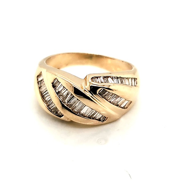 14kt Yellow Gold Baguette Diamond Ring