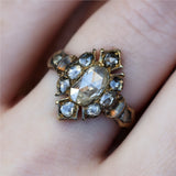 Antique Georgian 14kt Yellow Gold and Rose Cut Diamond Ring