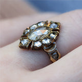 Antique Georgian 14kt Yellow Gold and Rose Cut Diamond Ring