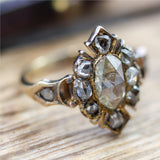 Antique Georgian 14kt Yellow Gold and Rose Cut Diamond Ring