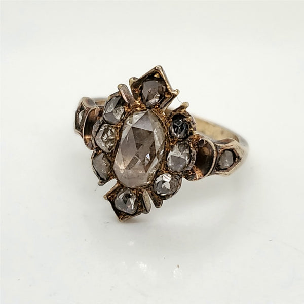 Antique Georgian 14kt Yellow Gold and Rose Cut Diamond Ring