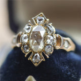 Antique Georgian 14kt Yellow Gold and Rose Cut Diamond Ring