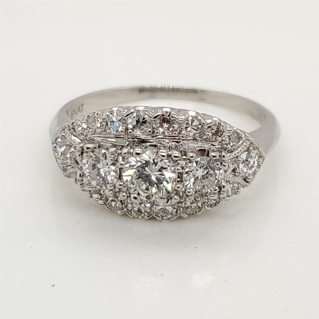 Vintage Platinum and Diamond Ring
