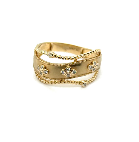0.07Ctw 14kt Yellow Gold Diamond Fashion Band