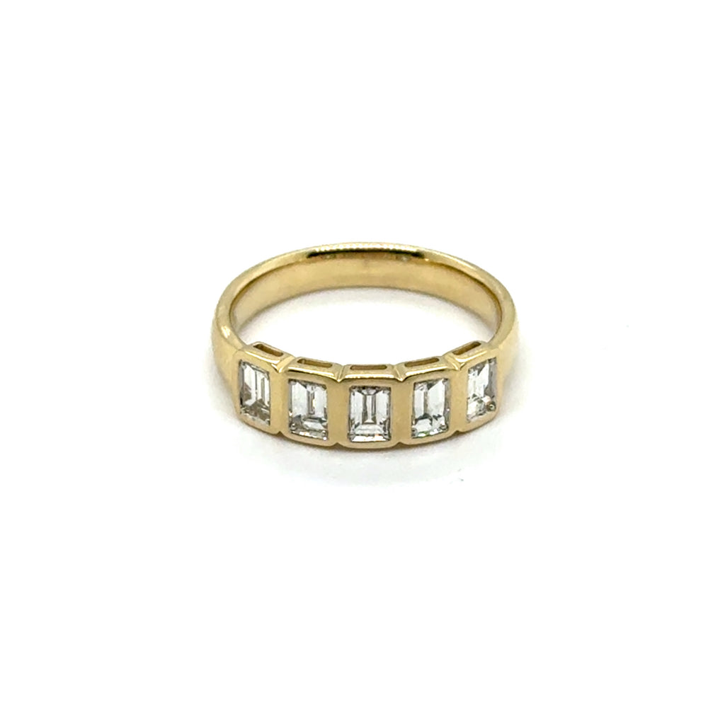 .87 Ctw 14Kt Yellow Gold Baguette Diamond Band