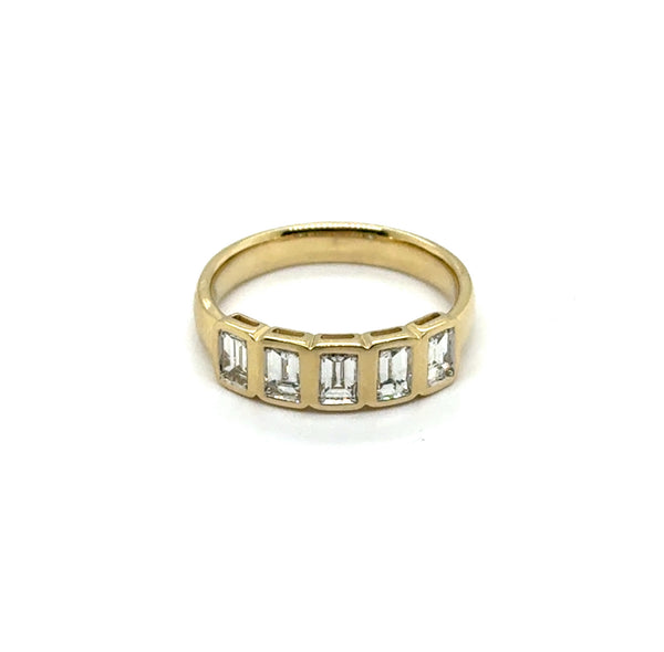 .87 Ctw 14Kt Yellow Gold Baguette Diamond Band