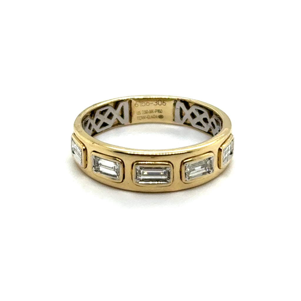 .40 Ctw 14Kt Yellow Gold And Platinum Baguette Diamond Band