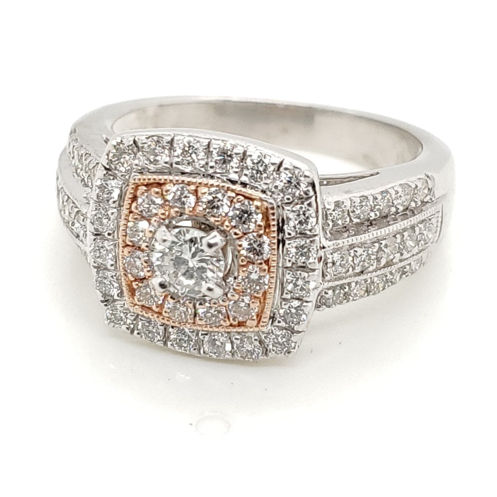 14kt White and Rose Gold Diamond Ring