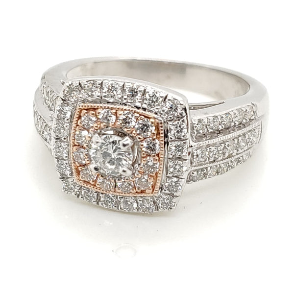14kt White and Rose Gold Diamond Ring
