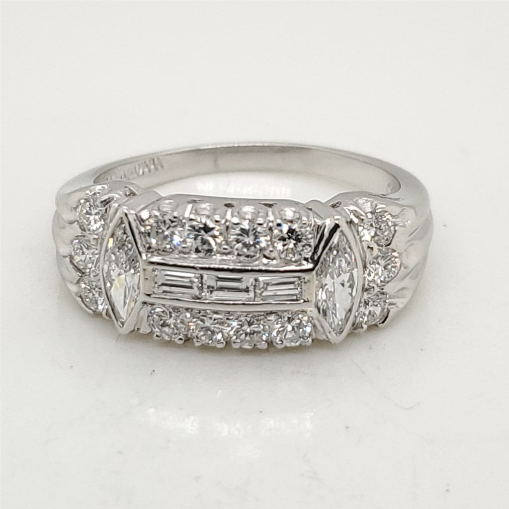 Vintage Platinum and Diamond Ring