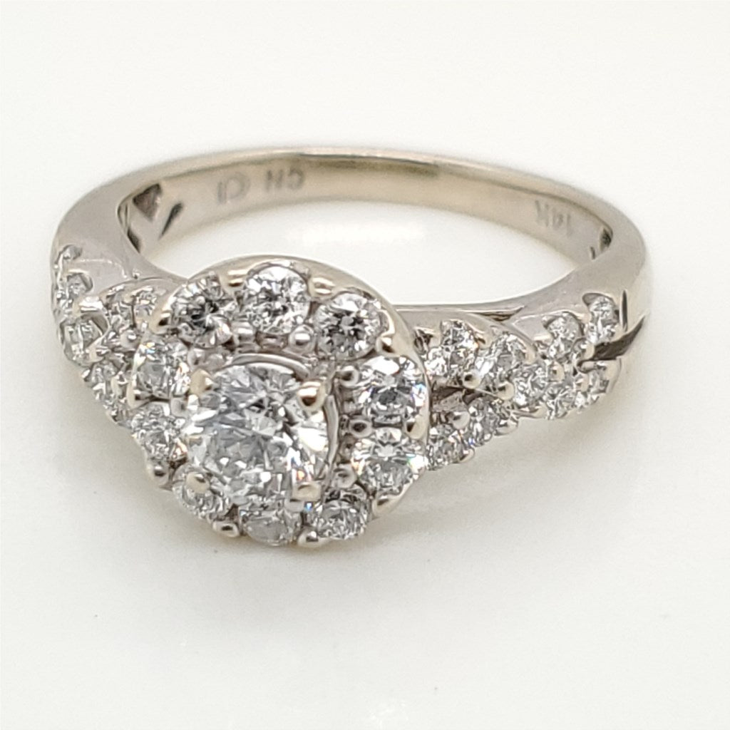14kt White Gold 1.06 Carat Ttoal Weight Diamond Ring