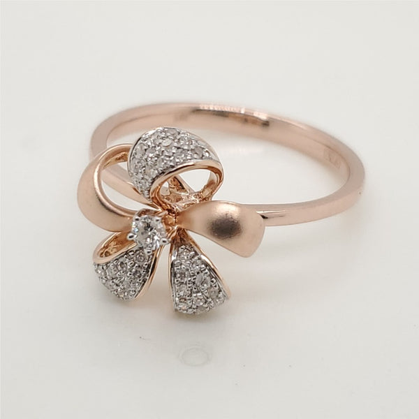 Effy 14Kt Rose Gold and Diamond Bow Ring