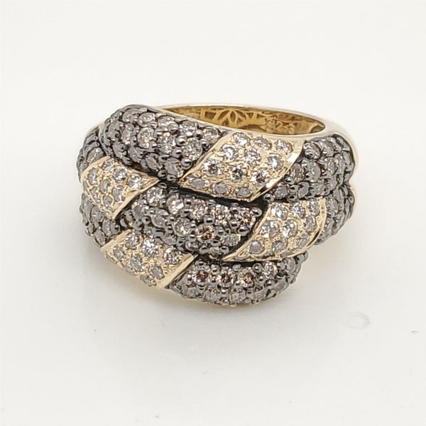 LeVian 14kt White Gold White and Chocolate Diamond Ring