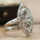 Art Deco Platinum Two Diamond Ring