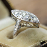 Art Deco Platinum Two Diamond Ring