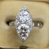 Art Deco Platinum Two Diamond Ring