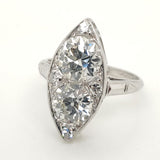 Art Deco Platinum Two Diamond Ring