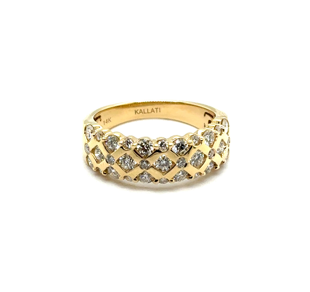 1.50 Ctw 14Kt Yellow Gold Brilliant Round Cut Diamond Fashion Band