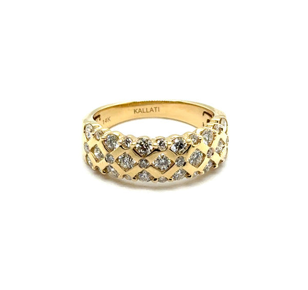 1.50 Ctw 14Kt Yellow Gold Brilliant Round Cut Diamond Fashion Band