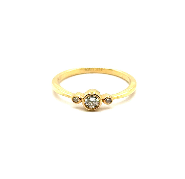 0.24 Ctw 14Kt Yellow Gold Brilliant Round Cut Diamond Fashion Ring