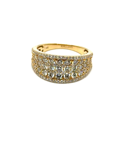 1.75 Ctw 14Kt Yellow Gold Brilliant Round Cut Diamond Fashion Band
